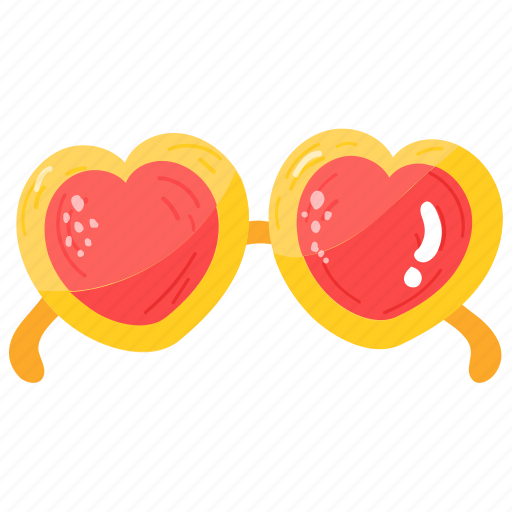 Valentine glasses, heart glasses, eyeglasses, spectacles, specs sticker - Download on Iconfinder