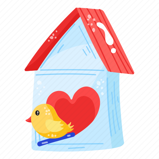 Birdhouse, lovebird, aviary, bird home, creature sticker - Download on Iconfinder