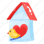 birdhouse, lovebird, aviary, bird home, creature 