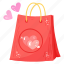 shopping bag, valentine shopping, tote, carryall, bag 