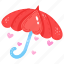 umbrella, parasol, love rain, sunshade, hearts rain 