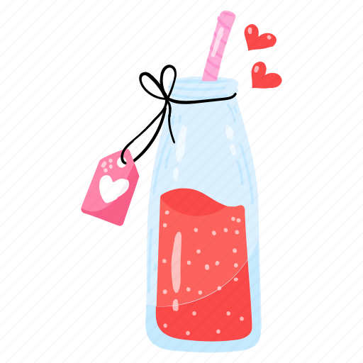 Love drink, romantic drink, valentine drink, juice, beverage sticker - Download on Iconfinder
