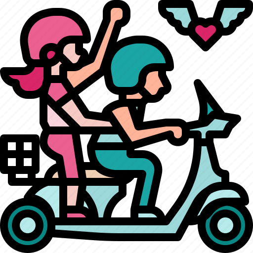 Biker, couple, freedom, love, motorcycle, scooter icon - Download on Iconfinder