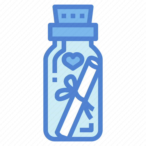 Bottle, letter, love, romantic, valentine icon - Download on Iconfinder