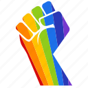 gay, gay pride, hand, power, pride, rainbow, fight
