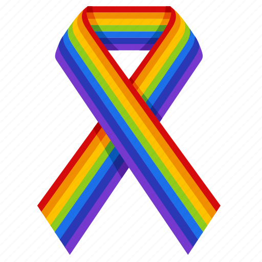 black ribbon with gay pride colors