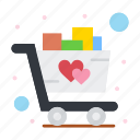 cart, love, shopping, trolley
