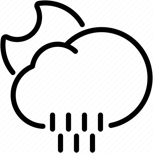 Cloud, moon, night, rain, weather icon - Download on Iconfinder