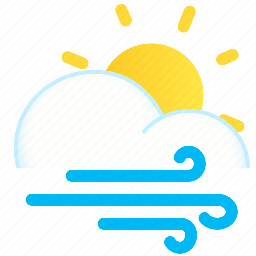 Day, weather, wind, cloud, sun, windy icon - Download on Iconfinder