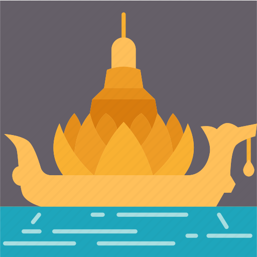 Boat, krathong, float, decoration, festival icon - Download on Iconfinder