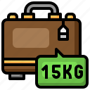 suitcase, kilogram, weight, travel, 15kg 