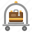 cart, hotel, luggage, travel, bag, suitcase 