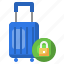 lock, luggage, security, travel 