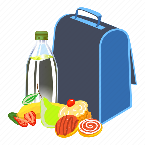 Cartoon, food, fruit, kid, lunchbox, school, water icon - Download on Iconfinder