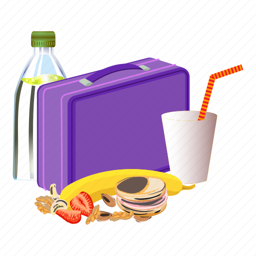 Cartoon, drink, food, fruit, lunchbox, violet, water icon - Download on Iconfinder