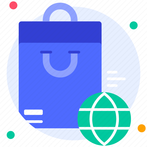 Shopping bag, shop bag, worldwide, shopping, product, ecommerce, online shop icon - Download on Iconfinder