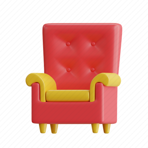 Chair, furniture, seat, interior, relax, comfortable, armchair 3D illustration - Download on Iconfinder