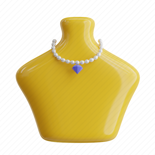Diamond, necklace, jewelry, gold, earrings, brooch, fashion 3D illustration - Download on Iconfinder