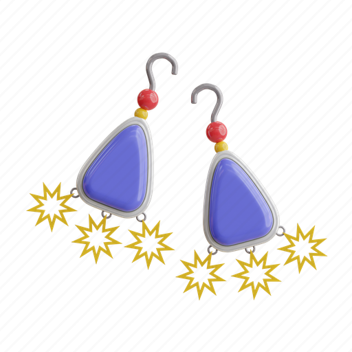 Earrings, fashion, luxury, beautiful, jewelry, female, elegance 3D illustration - Download on Iconfinder