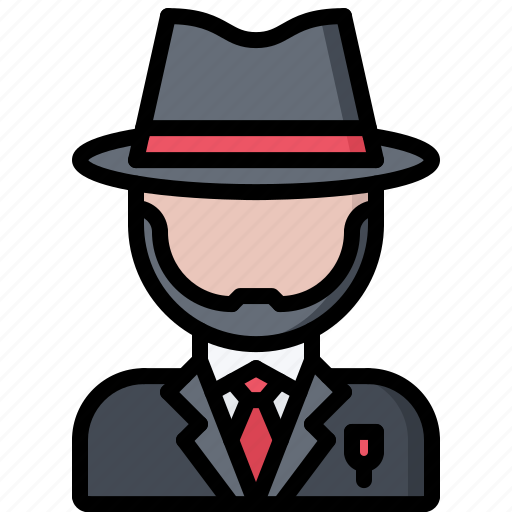 Bandit, criminal, gang, hat, mafia, mafioso, suit icon - Download on Iconfinder