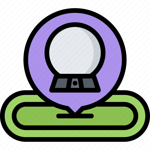 Crystal, ball, pin, location, fortune, teller, telling icon - Download on Iconfinder