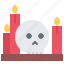 candle, skull, table, fortune, teller, telling, magic, esotericism 