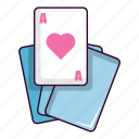 ace, cards, cartoon, hand, heart, magic, red