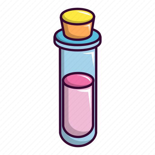 Cartoon, glass, heart, love, magic, potion, tube icon - Download on Iconfinder