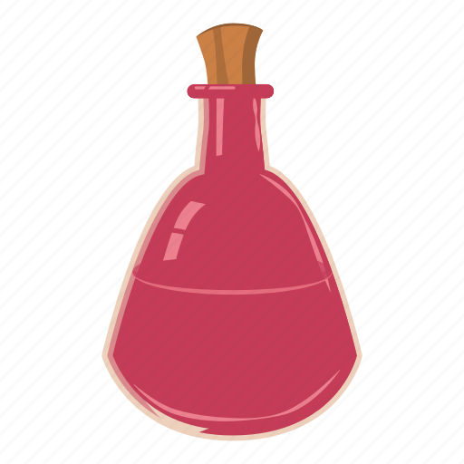 Bottle, cartoon, flask, liquid, medicine, pink, potion icon - Download on Iconfinder