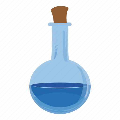 Bottle, cartoon, flask, glass, liquid, medicine, potion icon - Download on Iconfinder