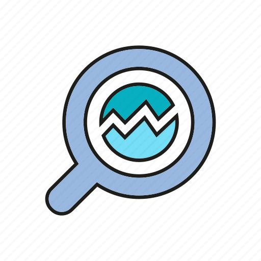 Analytics, chart, data, data analysis, finance, graph, magnifier icon - Download on Iconfinder