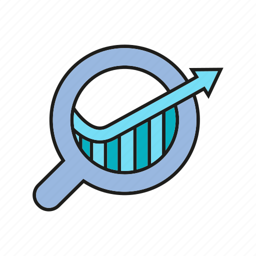 Analytics, chart, data, data analysis, finance, graph, magnifier icon - Download on Iconfinder
