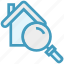 find, glass, house, magnifier, magnifying glass, search, zoom 