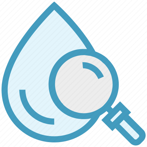 Find, glass, magnifier, magnifying glass, search, water drop, zoom icon - Download on Iconfinder