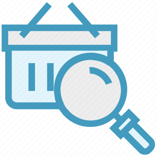 Bucket, find, glass, magnifier, magnifying glass, search, zoom icon - Download on Iconfinder