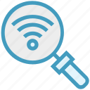find, glass, magnifier, magnifying glass, search, wifi signals, zoom 