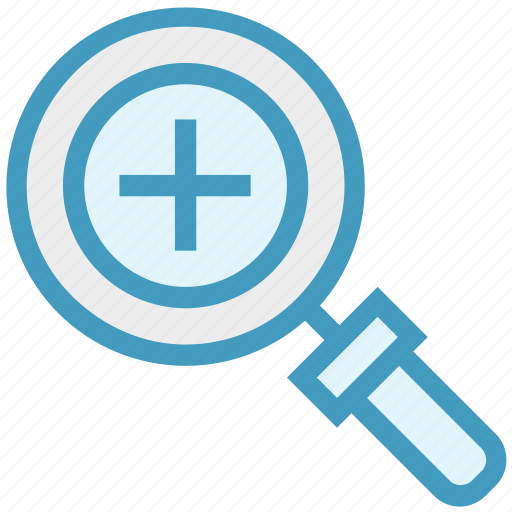 Find, glass, magnifier, magnifying glass, plus, search, zoom icon - Download on Iconfinder