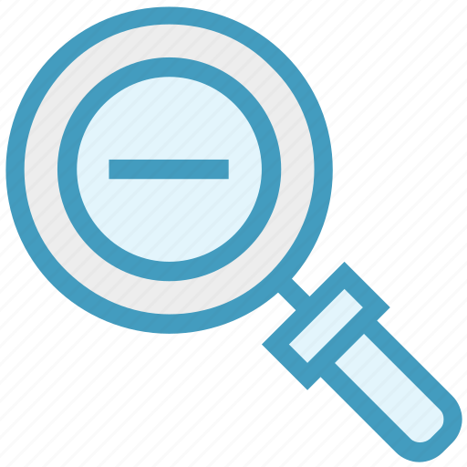 Find, glass, magnifier, magnifying glass, minus, search, zoom icon - Download on Iconfinder