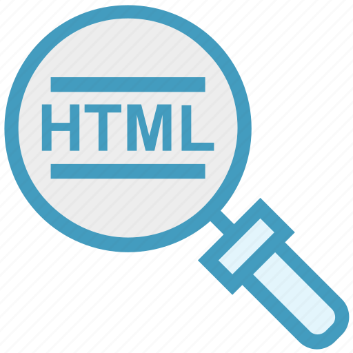 Find, glass, html code, magnifier, magnifying glass, search, zoom icon - Download on Iconfinder