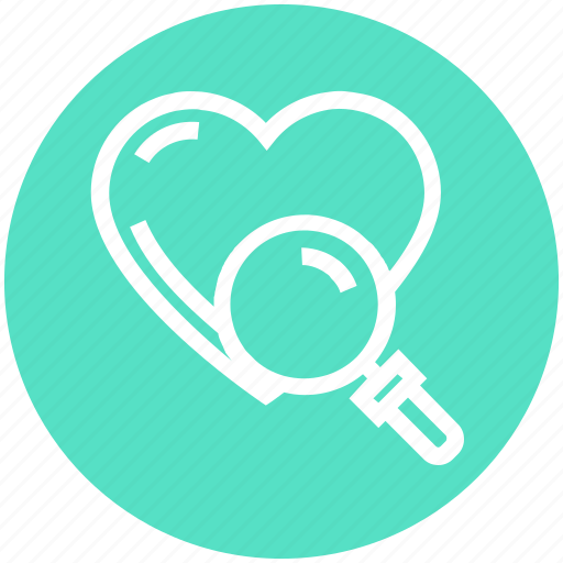 Find, glass, heart, magnifier, magnifying glass, search, zoom icon - Download on Iconfinder