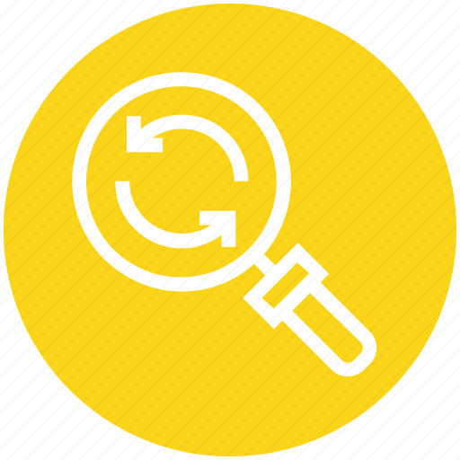 Find, glass, magnifier, magnifying glass, search, sync, zoom icon - Download on Iconfinder