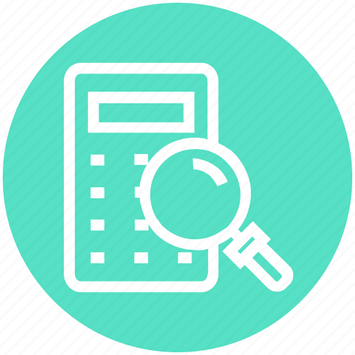 Calculator, find, glass, magnifier, magnifying glass, search, zoom icon - Download on Iconfinder