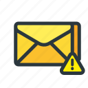dangerous, email, mail, malware, newsletter, suspicious, warning 