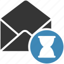 email, envelope, hourglass, letter, mail, message icon