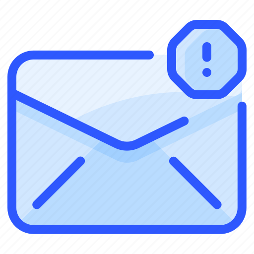 Block, envelope, letter, mail, message, spam, warning icon - Download on Iconfinder