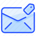 envelope, letter, mail, message, tag 