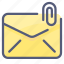 attachment, clip, envelope, letter, mail, message 