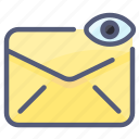 envelope, eye, letter, mail, message, view 