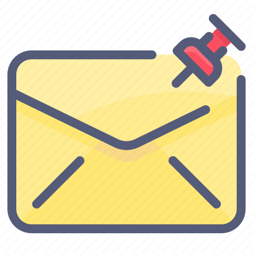 Attach, envelope, letter, mail, message, pin icon - Download on Iconfinder