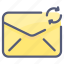 envelope, letter, mail, message, sync 